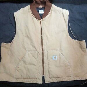 Vintage Carhartt Quilted Lined Vest Tan